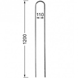 fer forgé Barreau de balcon HAUTEUR 1200 mm x 138 mm LARGEUR Rond 14 - Ref 63-14-1200