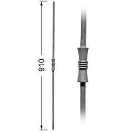 fer forgé Barreau forgé style contemporain HAUTEUR 910 mm Rond 14 - Ref 80L-14-910