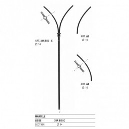 fer forgé Barreau forgé HAUTEUR 910 mm x 240 mm LARGEUR Barreau rond 14 arcades rond 10 - Ref 31ABISC