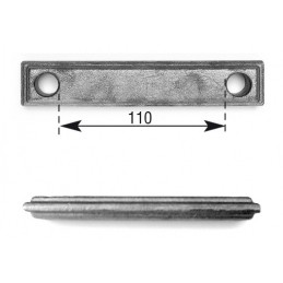 fer forgé Barette moulurée LONGUEUR 160 mm x 30 mm LARGEUR Plat mouluré percé pour rond 14 - Ref BA1