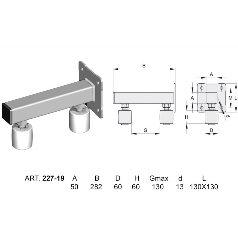 fer forgé Guide supérieur réglable  - Ref 227-19