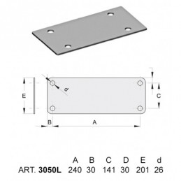 fer forgé Plaque de fixation Série 3000  - Ref 3050L