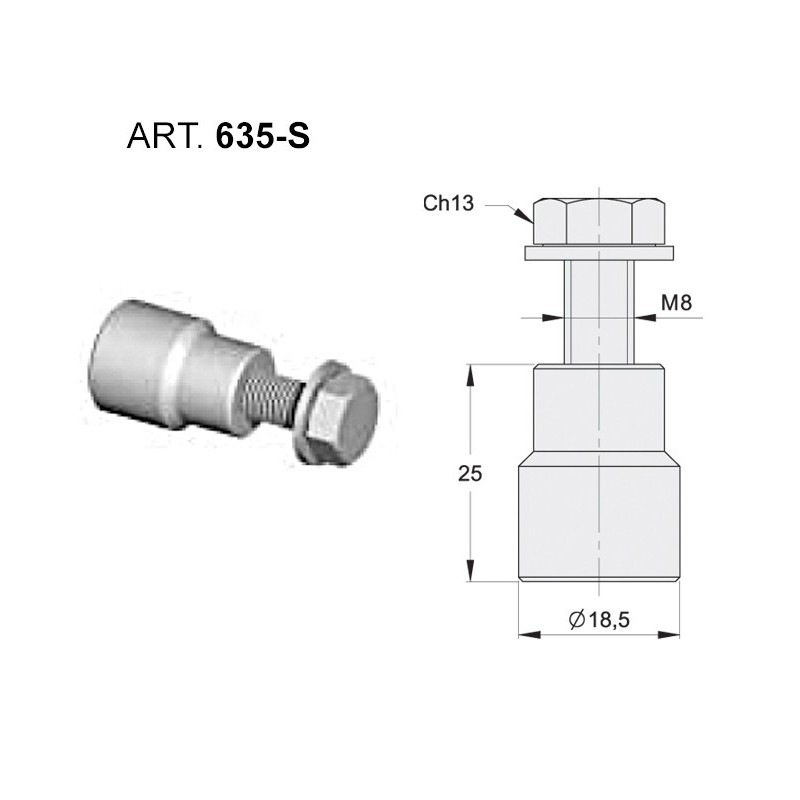 fer forgé Entretoise pour crémaillère  - Ref 635-S