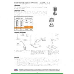 fer forgé Pivot inférieur à souder avec bille Diamètre 50 - Ref G6-50