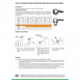 fer forgé Gond supérieur réglable  - Ref GOND1-60