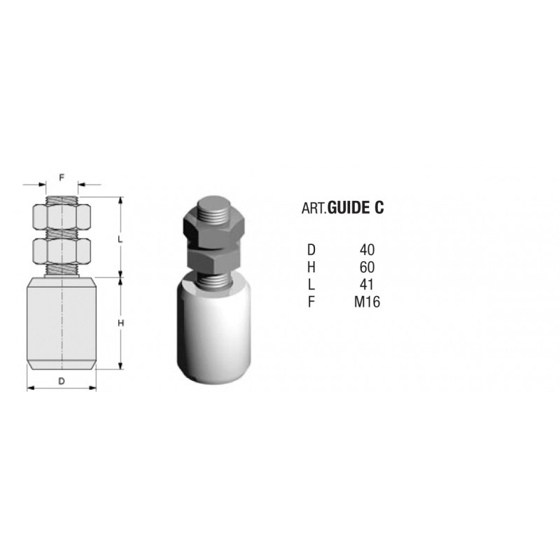 fer forgé Roue de guidage nylon  - Ref GUIDE-C
