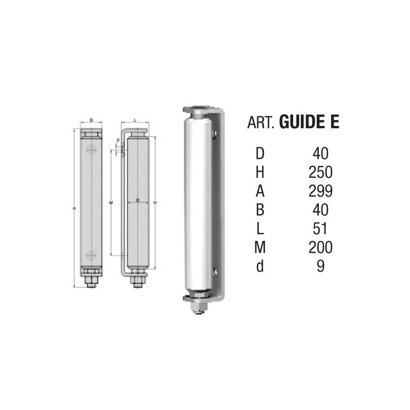 fer forgé Roue de guidage nylon avec support  - Ref GUIDE-E