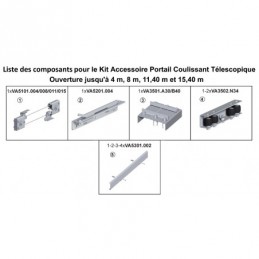 fer forgé Kit Portail coulissant télescopique ouverture jusqu'à 8 mètres  - Ref KA5100-008