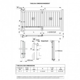 fer forgé Kit Portail pivotant bifolding 90 tub. max 60 mm  - Ref KC7101-060