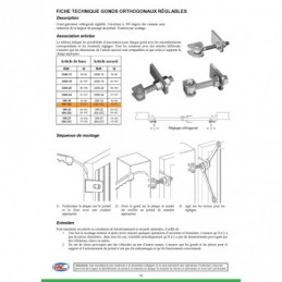 fer forgé Gond orthogonal réglable avec plaque  - Ref VC3201-C18