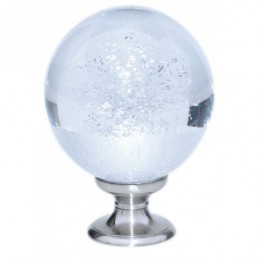 fer forgé Boule de départ de rampe verre BOULE DIAMETRE 100 mm - Base diamètre 45 mm - Ref BVA