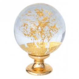 fer forgé Boule de départ de rampe verre BOULE DIAMETRE 100 mm - Base diamètre 45 mm - Ref BVO