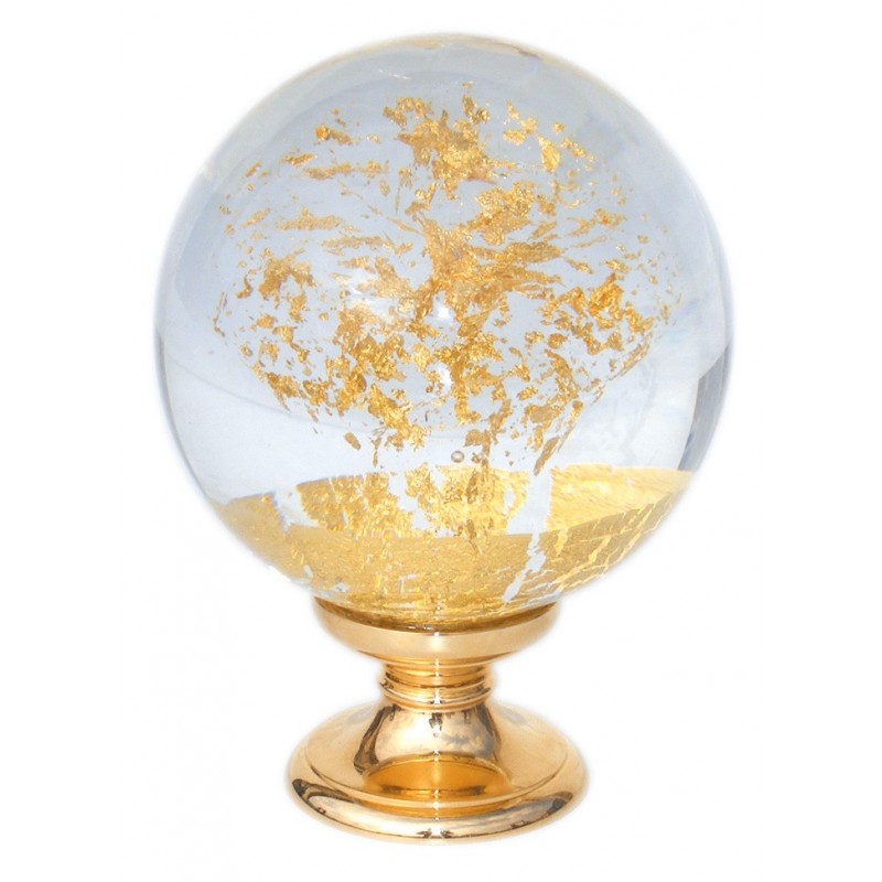 fer forgé Boule de départ de rampe verre BOULE DIAMETRE 100 mm - Base diamètre 45 mm - Ref BVO
