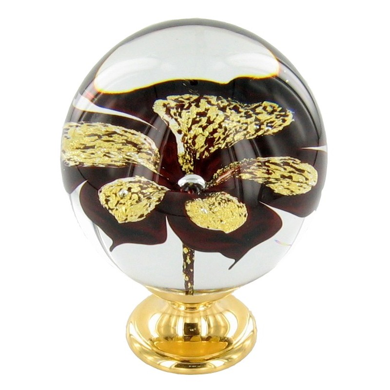 fer forgé Boule de départ de rampe verre BOULE DIAMETRE 100 mm - Base diamètre 45 mm - Ref BVORR