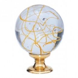 fer forgé Boule de départ de rampe verre BOULE DIAMETRE 100 mm - Base diamètre 45 mm - Ref BVP