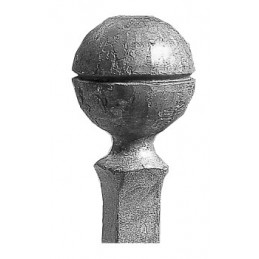 fer forgé Boule de départ de rampe BOULE DIAMETRE 80 mm - base conique carré 25x25 mm - Ref B15
