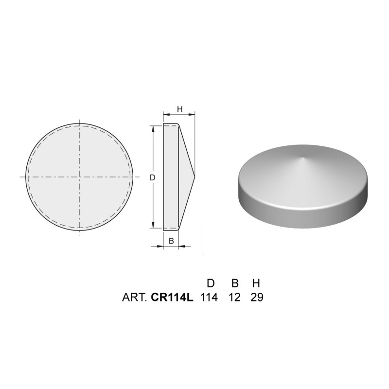fer forgé Chapeau de piliers DIAMETRE 114 mm - Ref CR114L