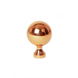 fer forgé Boule laiton HAUTEUR 68 mm - BOULE DIAMETRE 45 mm - Base diamètre 28 - Filetage M8 - Ref BL45