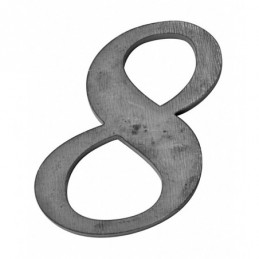 fer forgé Découpe laser chiffre 8 HAUTEUR 100 mm x 8 mm EPAISSEUR - Ref CHIFFRE8