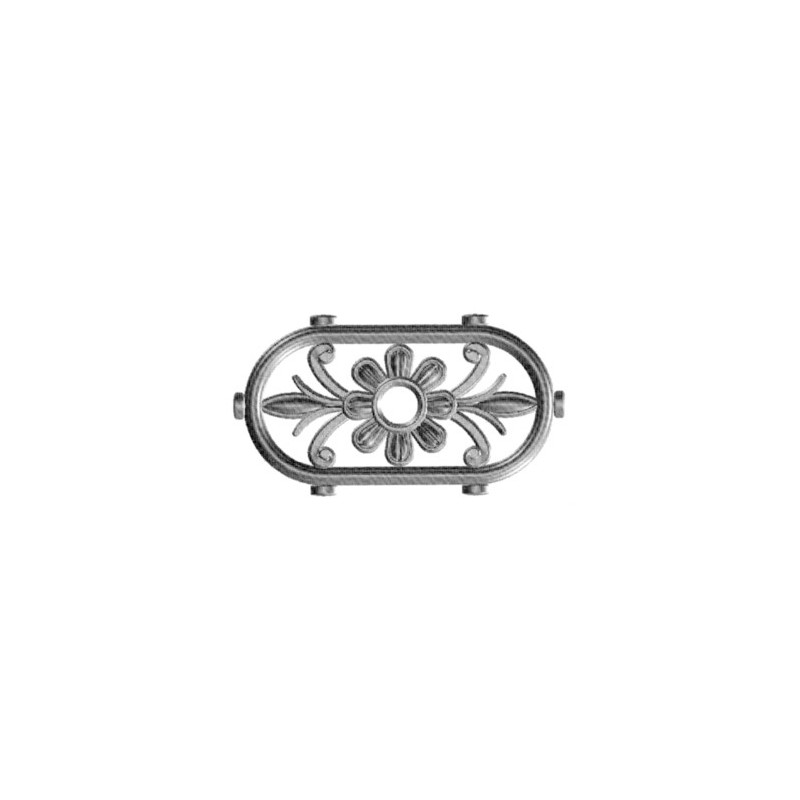 fer forgé Elément décoratif HAUTEUR 100 mm x 210 mm LARGEUR - Ref 26-2