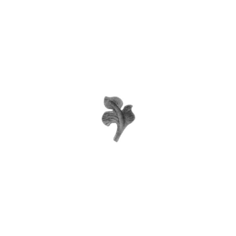 fer forgé Feuille estampée HAUTEUR 100 mm x 30 mm LARGEUR - Ref F15