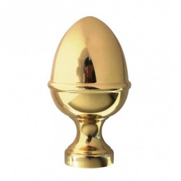 fer forgé Boule laiton HAUTEUR 105 mm x 60 mm LARGEUR - Base diamètre 35 - Filetage M12 - Ref BL105G
