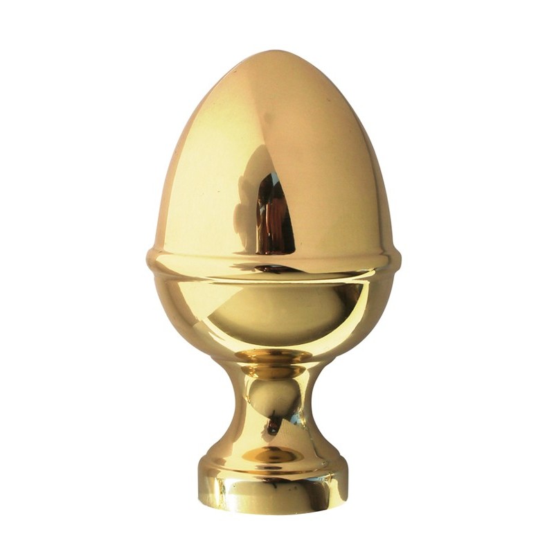 fer forgé Boule laiton HAUTEUR 105 mm x 60 mm LARGEUR - Base diamètre 35 - Filetage M12 - Ref BL105G