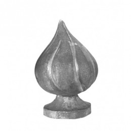 fer forgé Embout forgé HAUTEUR 105 mm x 70 mm LARGEUR -base diamètre 50 mm - Ref FL16