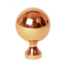 fer forgé Boule laiton HAUTEUR 110 mm - BOULE DIAMETRE 75 mm - Base diamètre 40 - Filetage M12 - Ref BL75