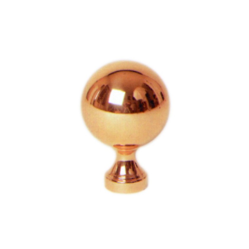 fer forgé Boule laiton HAUTEUR 110 mm - BOULE DIAMETRE 75 mm - Base diamètre 40 - Filetage M12 - Ref BL75