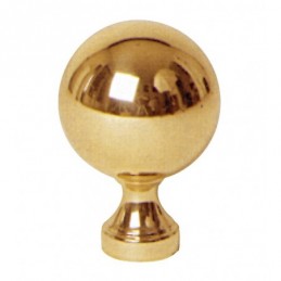 fer forgé Boule laiton HAUTEUR 125 mm - BOULE DIAMETRE 85 mm - Base diamètre 40 - Filetage M12 - Ref BL85