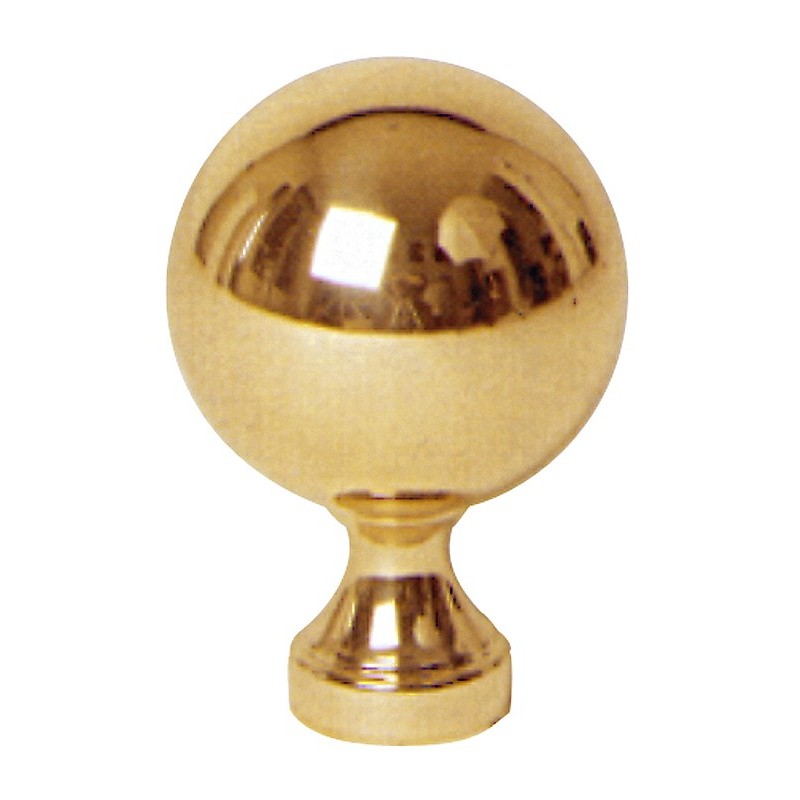 fer forgé Boule laiton HAUTEUR 125 mm - BOULE DIAMETRE 85 mm - Base diamètre 40 - Filetage M12 - Ref BL85