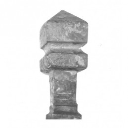 fer forgé Embout forgé HAUTEUR 110 mm x 40 mm LARGEUR - base carré 25x25 mm - Ref FL12