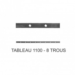 fer forgé Traverse poinçonnée sur mesure HAUTEUR 1100 mm tableau Plat 35x8 - Ref TR7-14-110