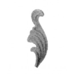 fer forgé Feuille estampée HAUTEUR 110 mm x 40 mm LARGEUR - Ref F13-2