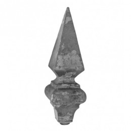 fer forgé Embout forgé HAUTEUR 120 mm x 40 mm LARGEUR - base carré 20x20 mm - Ref FL11