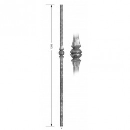 fer forgé Montant fort HAUTEUR 1200 mm Carré 30x30 - Ref MT15C-30-1200