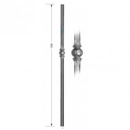 fer forgé Montant fort HAUTEUR 1200 mm Carré 30x30 - Ref MT21L-30-1200