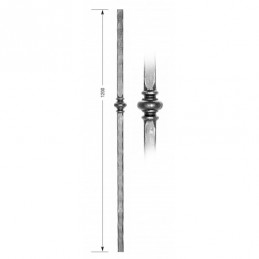 fer forgé Montant fort HAUTEUR 1200 mm Carré 30x30 - Ref MT51-30-1200