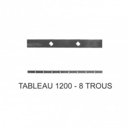 fer forgé Traverse poinçonnée sur mesure HAUTEUR 1200 mm tableau Plat 35x8 - Ref TR7-14-120