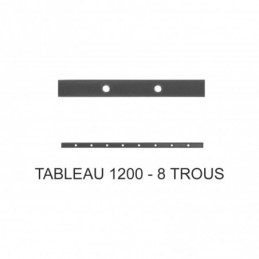 fer forgé Traverse poinçonnée sur mesure HAUTEUR 1200 mm tableau Plat 30x8 - Ref TR8-14-120