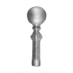 fer forgé Boule de départ de rampe estampée HAUTEUR 125 mm - boule diamètre 40 mm - base diamètre 18 mm - Ref P11
