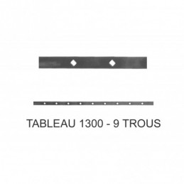 fer forgé Traverse poinçonnée sur mesure HAUTEUR 1300 mm tableau Plat 35x8 - Ref TR7-14-130