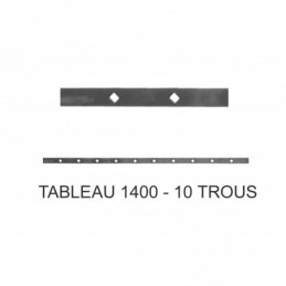 fer forgé Traverse poinçonnée sur mesure HAUTEUR 1400 mm tableau Plat 35x8 - Ref TR7-14-140
