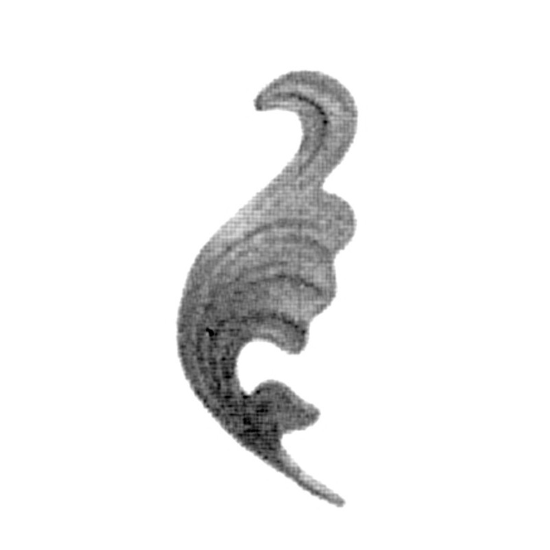 fer forgé Feuille estampée HAUTEUR 155 mm x 60 mm LARGEUR - Ref F12-3
