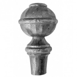 fer forgé Boule de départ de rampe HAUTEUR 170 mm - Boule diamètre 100 mm - base conique diam. 40 mm - Ref BD30
