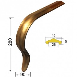 fer forgé Crosse de main courante laiton HAUTEUR 280 mm main courrante L. 45 mm L. 45 - Ref S45L