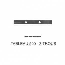 fer forgé Traverse poinçonnée sur mesure HAUTEUR 500 mm tableau Plat 35x8 - Ref TR7-14-50