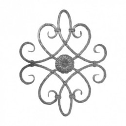 fer forgé Rosace décorative HAUTEUR 520 mm x 420 mm LARGEUR Carré 14x14 - Ref ROSAE1