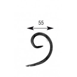 fer forgé Volute effilée HAUTEUR 60 mm x 55 mm LARGEUR Plat 14x6 - Ref V10L14X6